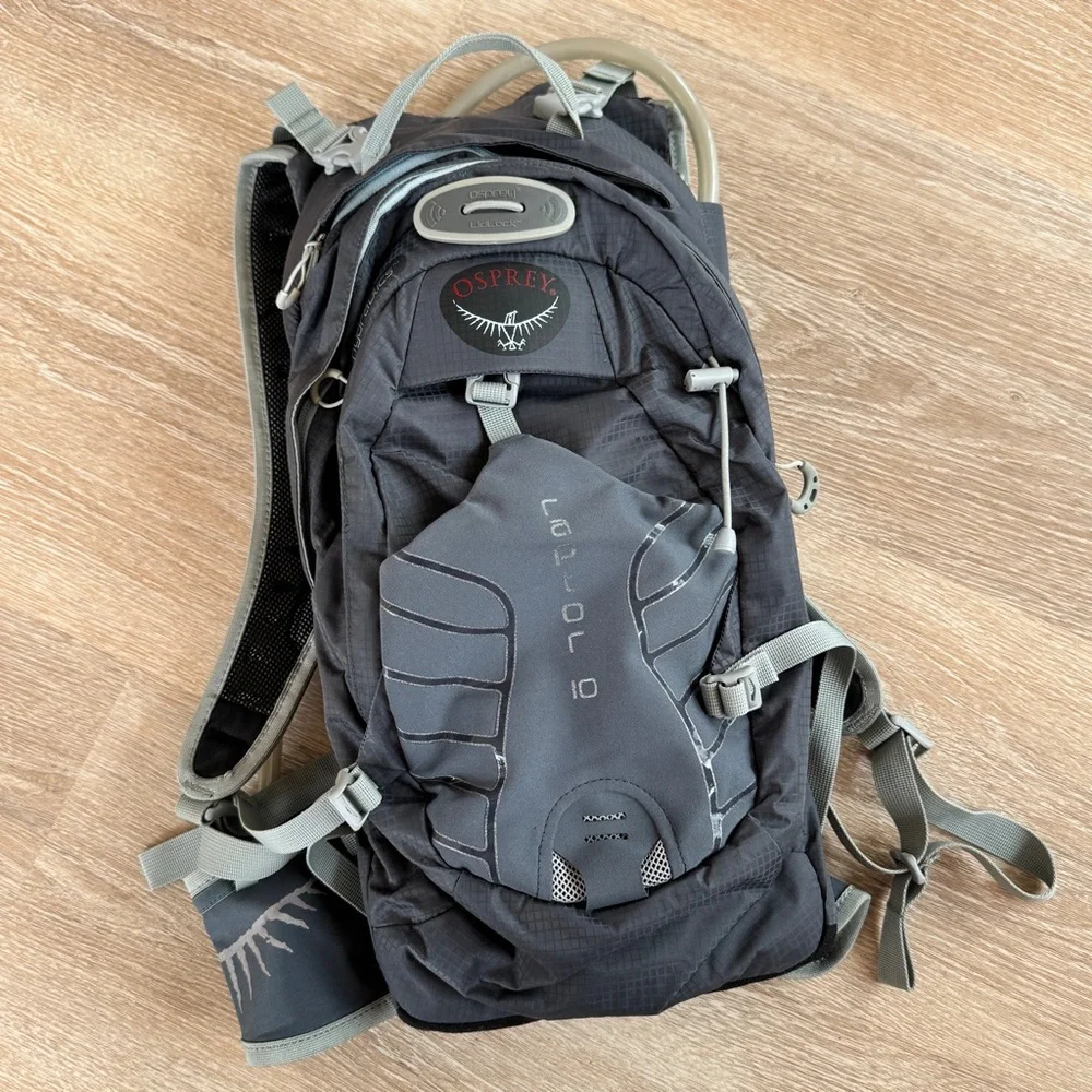 Osprey raptor 10 hydraulics hydration pack biking hiking backpack S/M silt gray - Picture 4 of 13